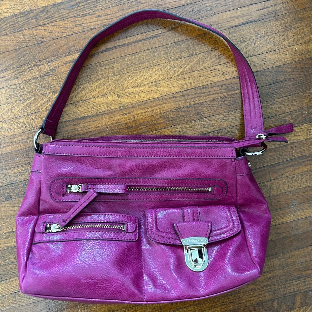 Liz Claiborne vintage pink faux leather purse with gold hardware - Picture 6 of 6